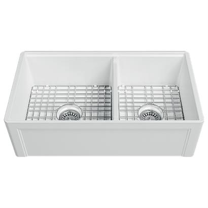 İsvea Lugano Çift Gözlü Seramik Eviye - Beyaz, 84 cm