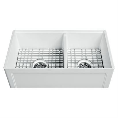 İsvea Lugano Rim Çift Gözlü Seramik Eviye - Beyaz, 84 cm