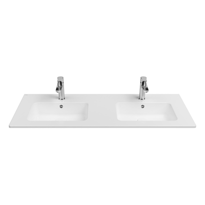İsvea Sistema Flat Çift Gözlü Lavabo Beyaz, 121 cm