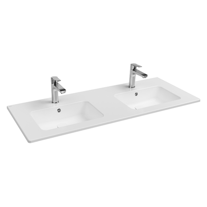 İsvea Sistema Flat Çift Gözlü Lavabo Beyaz, 121 cm