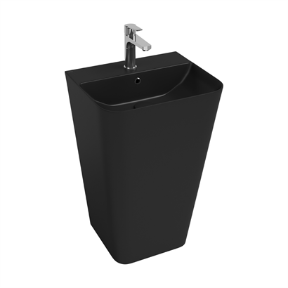 İsvea SOTTAQUA Yerden Monoblok Lavabo Siyah, 50 cm