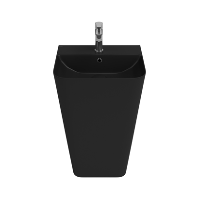 İsvea SOTTAQUA Yerden Monoblok Lavabo Siyah, 50 cm
