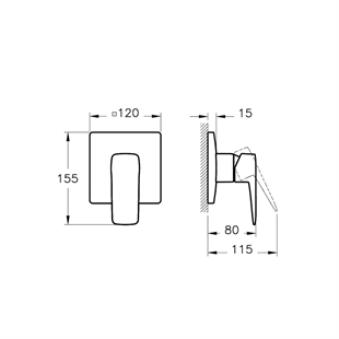 Artema Root Square Ankastre Duş Bataryası (Sıva Üstü Grubu) Krom