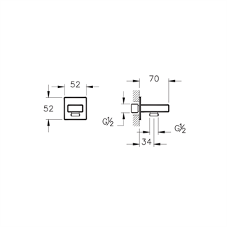 Artema Root Square Ankastre El Duşu Çıkışı Krom