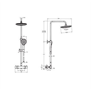 Artema Aquaheat Bliss 240 2F Duş Sistemi Krom
