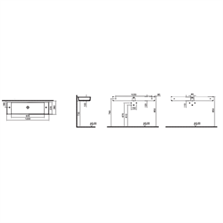 Vitra Archiplan Dar Lavabo Beyaz, 120 Cm