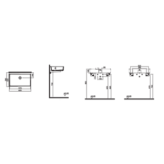Vitra Archiplan Dar Lavabo Beyaz, 60 Cm