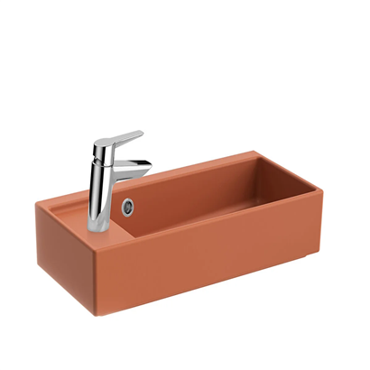 Vitra Archiplan Dar Soldan Armatürlü Lavabo 60 Cm, Mat Terra Rosa