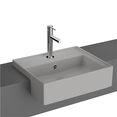 Vitra Archiplan Mat Taş Gri Yarım Tezgah Lavabo 55 Cm