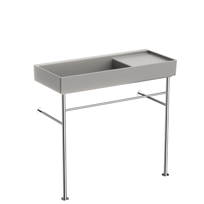 Vitra Archiplan Metal Ayaklı Dar Lavabo Mat Taş Gri, 90 Cm