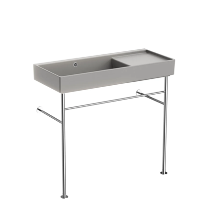 Vitra Archiplan Metal Ayaklı Dar Lavabo Mat Taş Gri, 90 Cm 