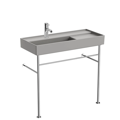 Vitra Archiplan Metal Ayaklı Dar Lavabo Mat Taş Gri, 90 Cm