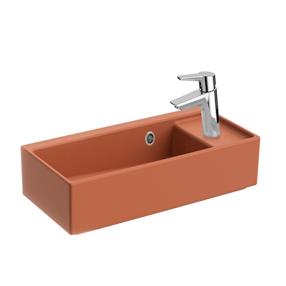Vitra Archiplan Sağdan Armatürlü Dar Lavabo 60 Cm, Mat Terra Rosa