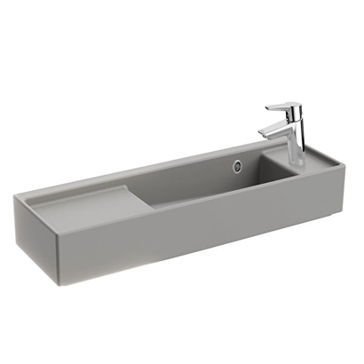 Vitra Archiplan Sağdan Armatürlü Dar Lavabo 90 Cm, Mat Taş Gri|