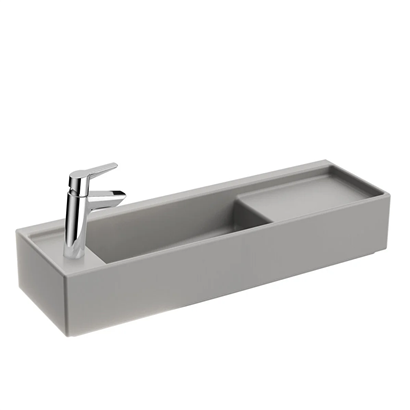 Vitra Archiplan Soltan Armatürlü Dar Lavabo 90 Cm, Mat Taş Gri