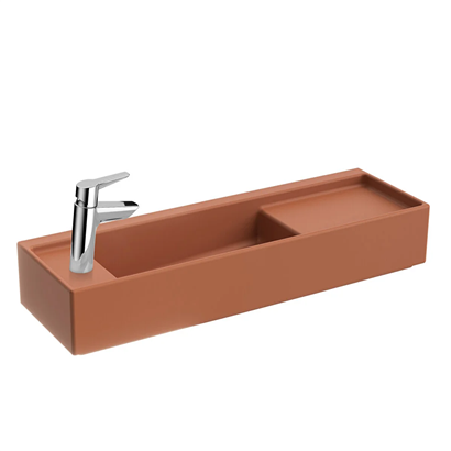 Vitra Archiplan Soltan Armatürlü Dar Lavabo 90 Cm,  Mat Terra Rosa