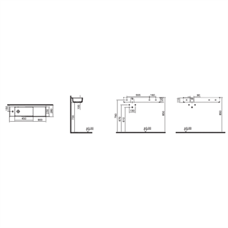 Vitra Archiplan Soltan Armatürlü Dar Lavabo 90 Cm, Beyaz