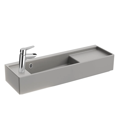 Vitra Archiplan Soltan Armatürlü Dar Lavabo 90 Cm, Mat Taş Gri