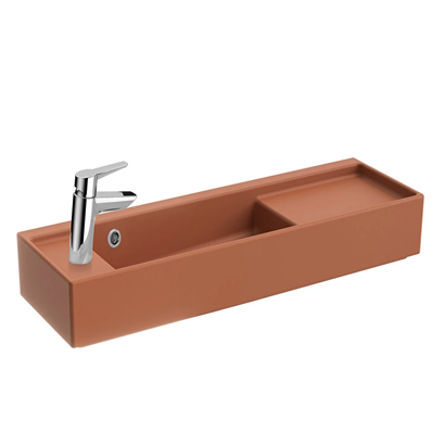 Vitra Archiplan Soltan Armatürlü Dar Lavabo 90 Cm, Mat Terra Rosa
