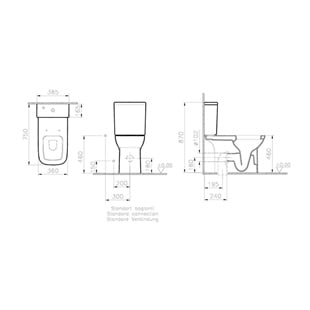 Vitra S20 Square Arkası Açık Özel İhtiyaç Klozet Seti, 75 Cm