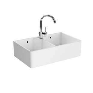 Vitra Arkitekt Çift Gözlü Belfast Eviye, 80 Cm