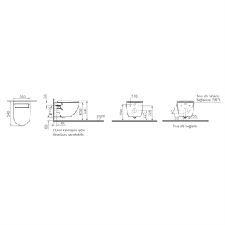 Vitra Clean Sento Rim-Ex Temassız Asma Klozet Set 54 Cm