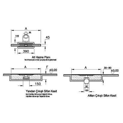 Vitra Clear-Cut Duş Kanalı 60 cm Alttan Mat Krom