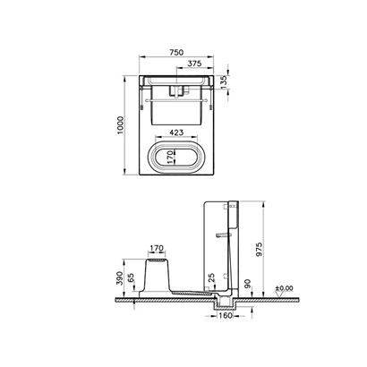 Vitra Cosey Mini 100x75 cm Abdest ve Kişisel Bakım Ünitesi