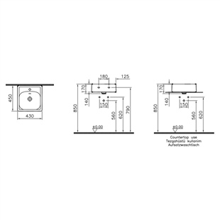 Vitra Equal 43 Cm Beyaz Lavabo