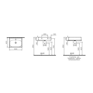Vitra Equal 60 Cm Lavabo Parlak Beyaz