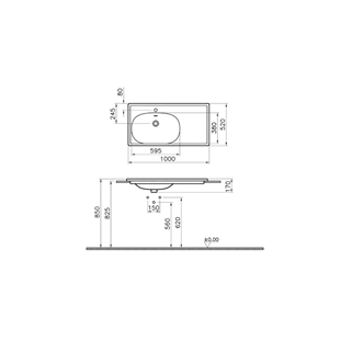 Vitra Equal Beyaz 100 Cm Etajerli Lavabo