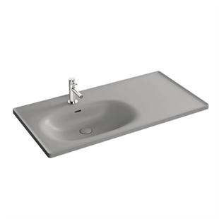 Vitra Equal Mat Gri 100 Cm Etajerli Lavabo