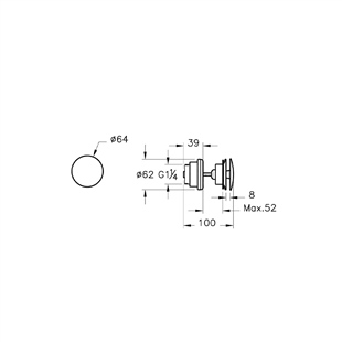 Vitra Origin Lavabo Yuvarlak Süzgeci Universal (Basmalı) Fırçalı Nikel