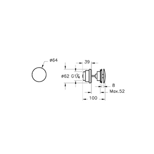 Vitra Origin Lavabo Yuvarlak Süzgeci Universal (Sabit) Fırçalı Nikel