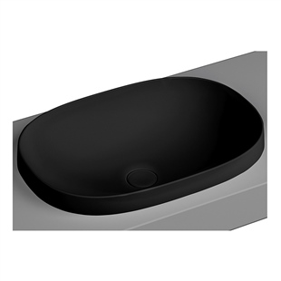 Vitra Frame 56 Cm Parlak Siyah Tezgah Üstü Oval Lavabo