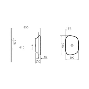 Vitra Frame 57 Cm Parlak Siyah Tezgah Üstü Tv Lavabo