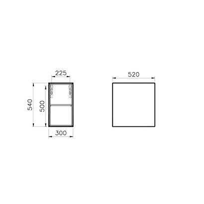 Vitra Frame Açık Dolabı 30 Cm, Raflı Mat Soft Siyah