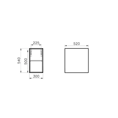 Vitra Frame Açık Dolabı 30 Cm, Raflı Mat Soft Bej
