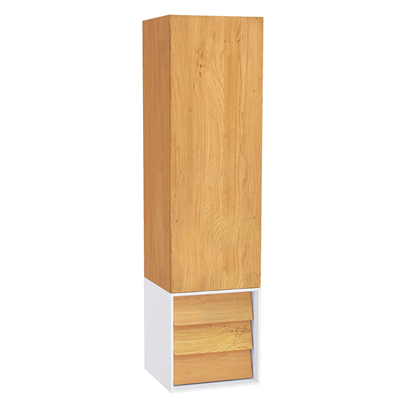 Vitra Frame Boy Dolabı 40 Cm, Kapaklı Ve Çekmeceli Dore Meşe & Mat Soft Beyaz, Sol