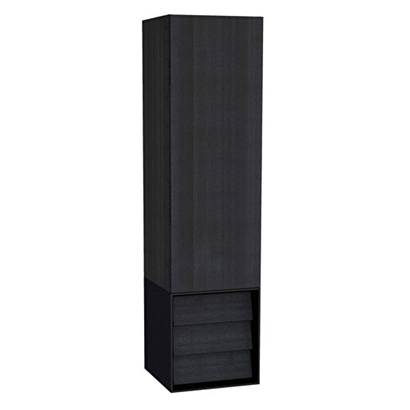 Vitra Frame Boy Dolabı 40 Cm, Kapaklı Ve Çekmeceli Hareli Siyah Meşe & Mat Soft Siyah, Sol