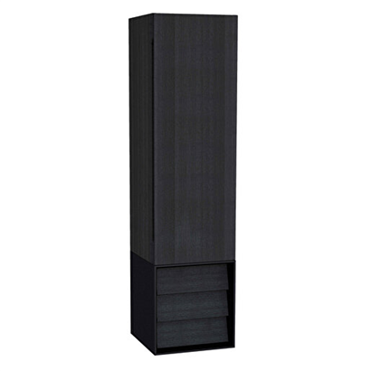 Vitra Frame Boy Dolabı 40 Cm, Kapaklı Ve Çekmeceli Hareli Siyah Meşe & Mat Soft Siyah, Sağ