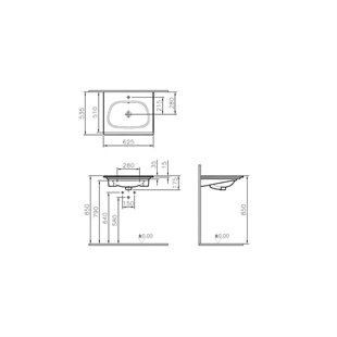 Vitra Frame Parlak Beyaz 65 Cm Etajerli Lavabo