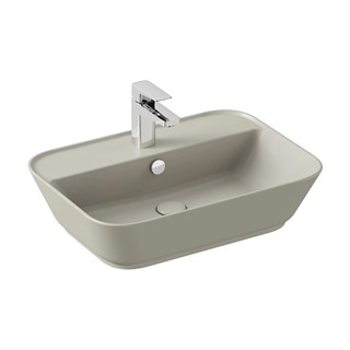 Vitra Geo Dikdörtgen Çanak Lavabo Mat Bej, 60 Cm