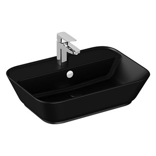 Vitra Geo Dikdörtgen Çanak Lavabo Mat Siyah, 60 Cm