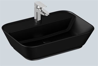 Vitra Geo Dikdörtgen Çanak Lavabo Mat Siyah, 60 Cm