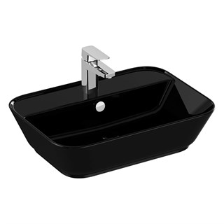 Vitra Geo Dikdörtgen Çanak Lavabo Parlak Siyah, 60 Cm