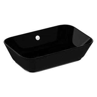Vitra Geo Dikdörtgen Çanak Lavabo Parlak Siyah, 60 Cm