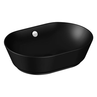 Vitra Geo Oval Çanak Lavabo Mat Siyah, 55 Cm