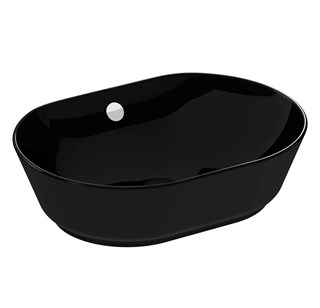 Vitra Geo Oval Çanak Lavabo Siyah, 55 Cm