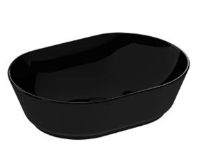 Vitra Geo Oval Çanak Lavabo Siyah, 55 Cm